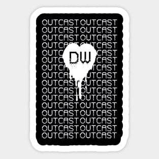 Outcast Matrix White Logo Sticker